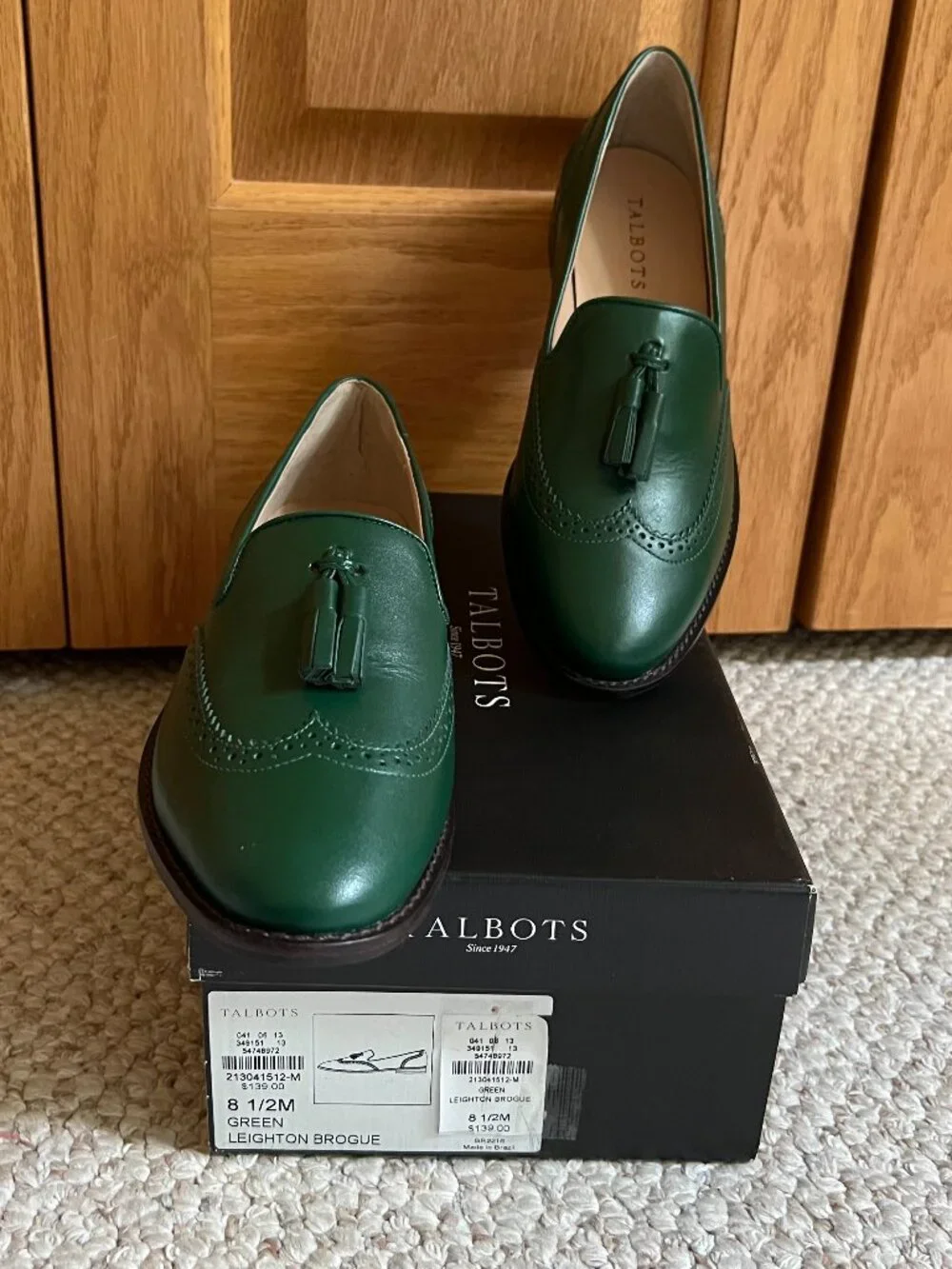 TALBOTS -- Leighton Tasseled Nappa Leather Brogue Loafer - NEW, with Box